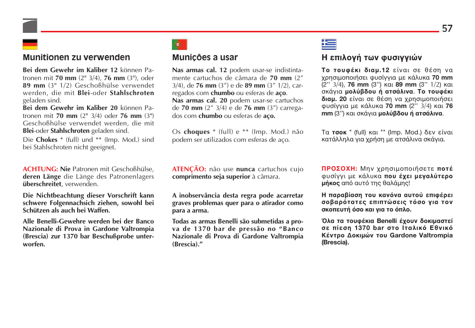 Benelli Nova Tactical Shotgun User Manual | Page 58 / 106