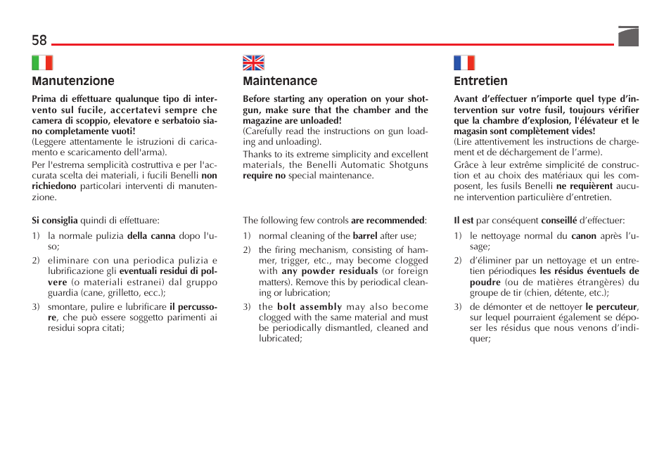 Benelli Nova Tactical Shotgun User Manual | Page 59 / 106