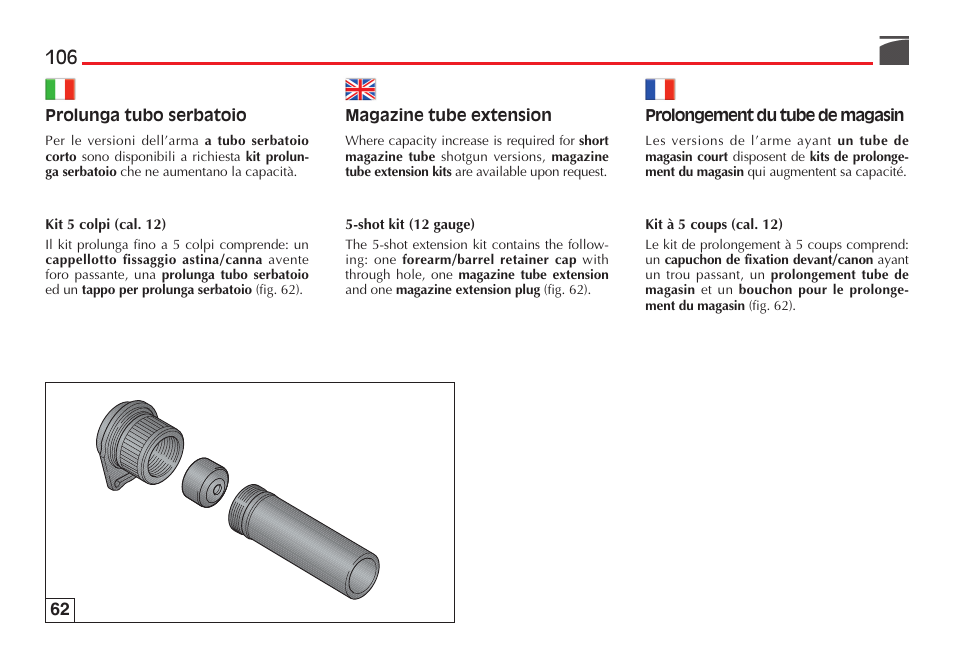 Benelli Super Black Eagle II Shotgun User Manual | Page 107 / 118