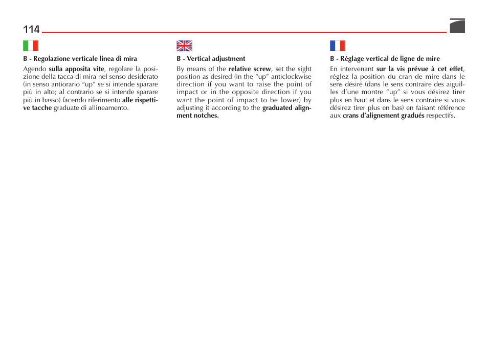 Benelli Super Black Eagle II Shotgun User Manual | Page 115 / 118