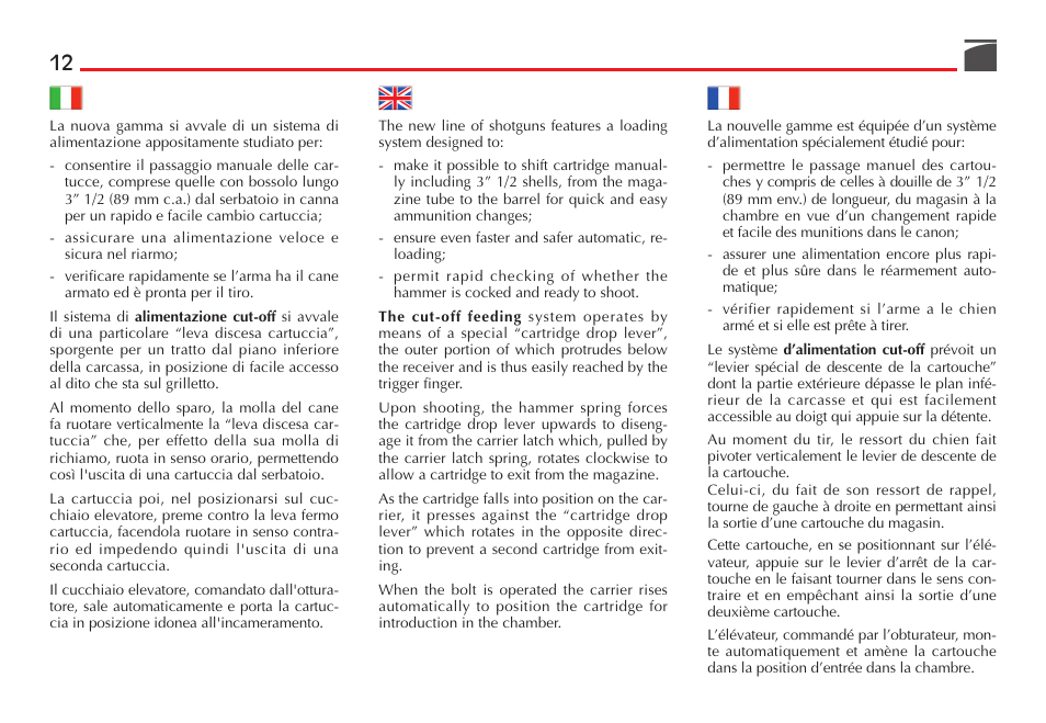 Benelli Super Black Eagle II Shotgun User Manual | Page 13 / 118