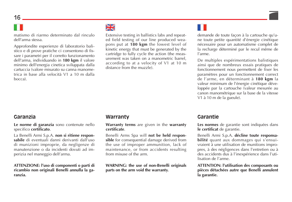 Benelli Super Black Eagle II Shotgun User Manual | Page 17 / 118