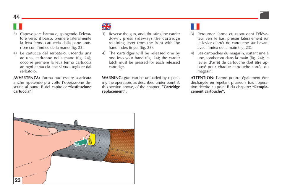 Benelli Super Black Eagle II Shotgun User Manual | Page 45 / 118