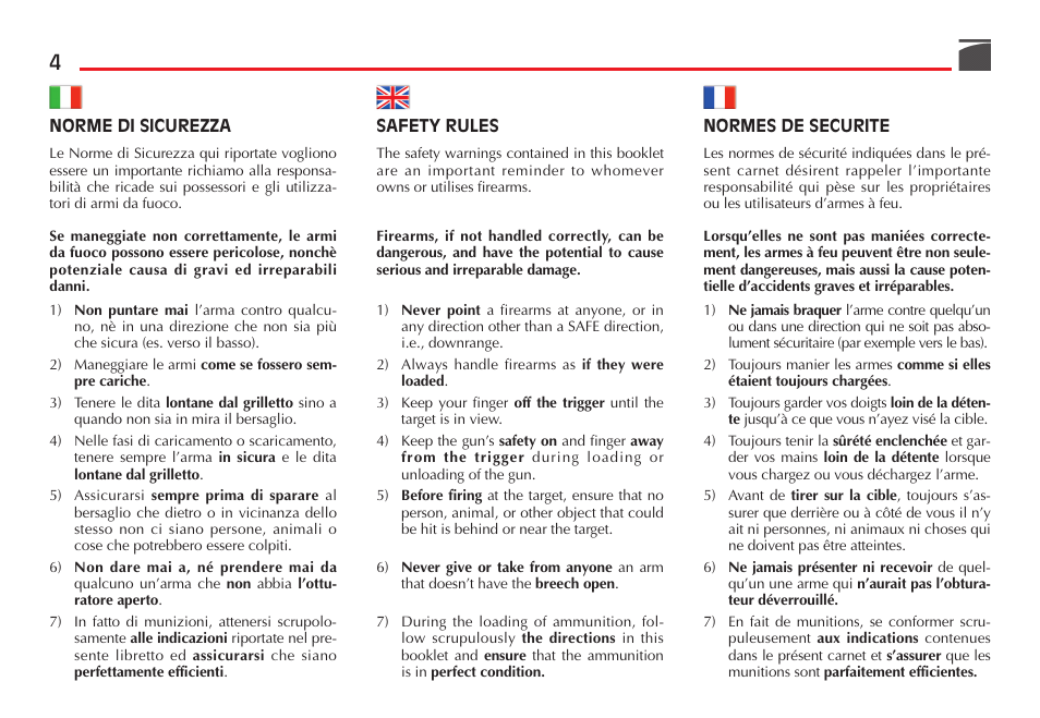 Benelli Super Black Eagle II Shotgun User Manual | Page 5 / 118