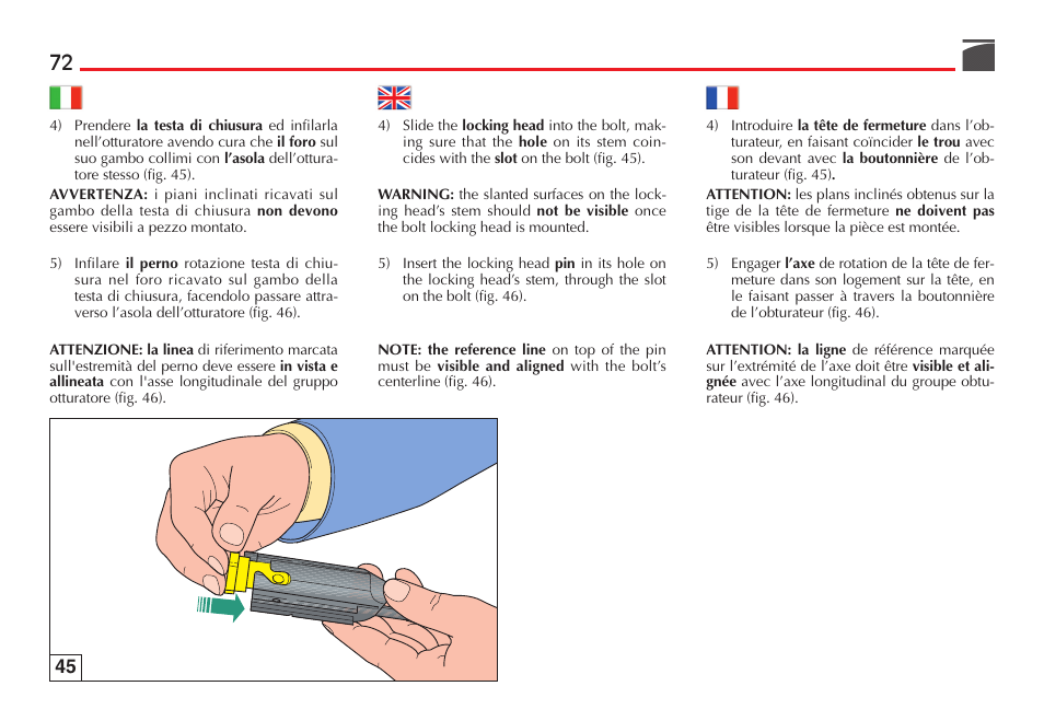 Benelli Super Black Eagle II Shotgun User Manual | Page 73 / 118
