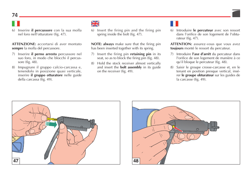 Benelli Super Black Eagle II Shotgun User Manual | Page 75 / 118