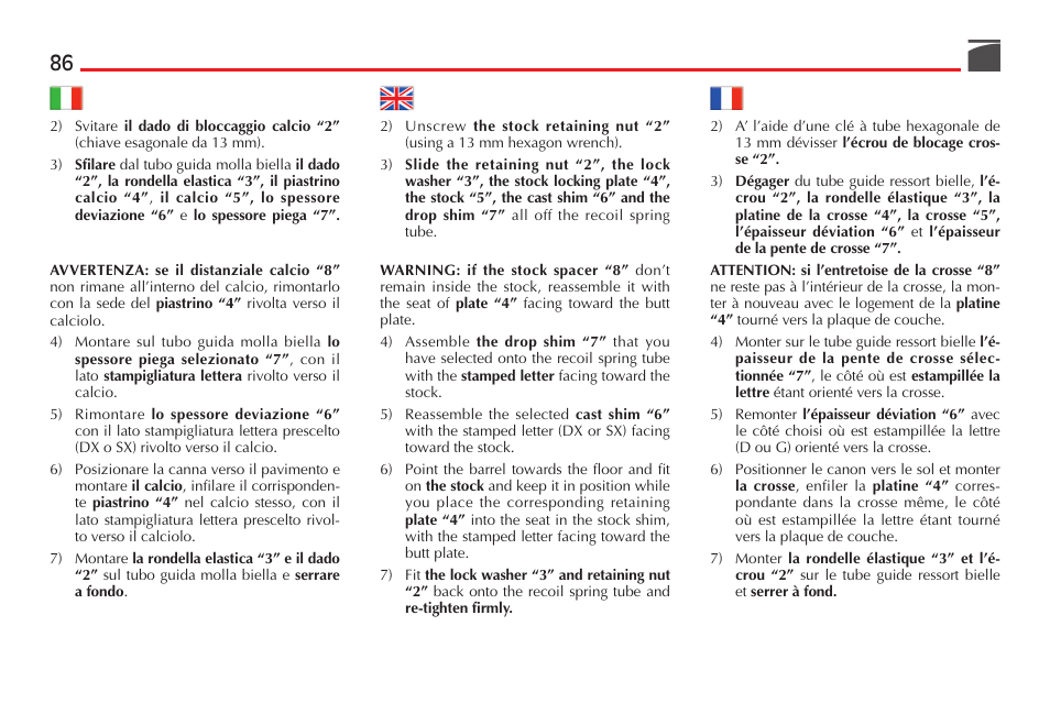 Benelli Super Black Eagle II Shotgun User Manual | Page 87 / 118