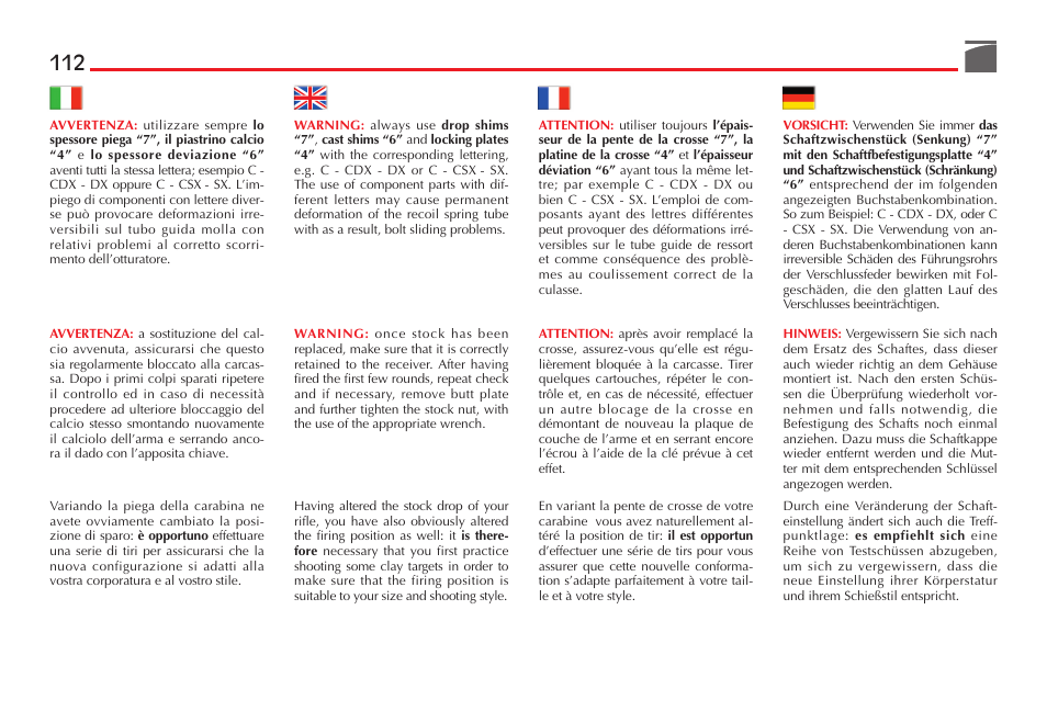 Benelli R1 Big Game Rifle User Manual | Page 113 / 126