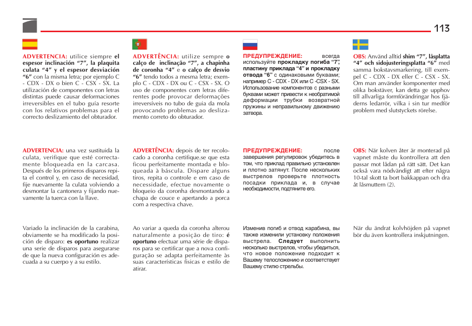 Benelli R1 Big Game Rifle User Manual | Page 114 / 126
