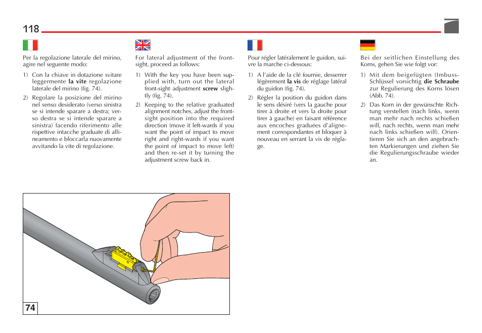 Benelli R1 Big Game Rifle User Manual | Page 119 / 126