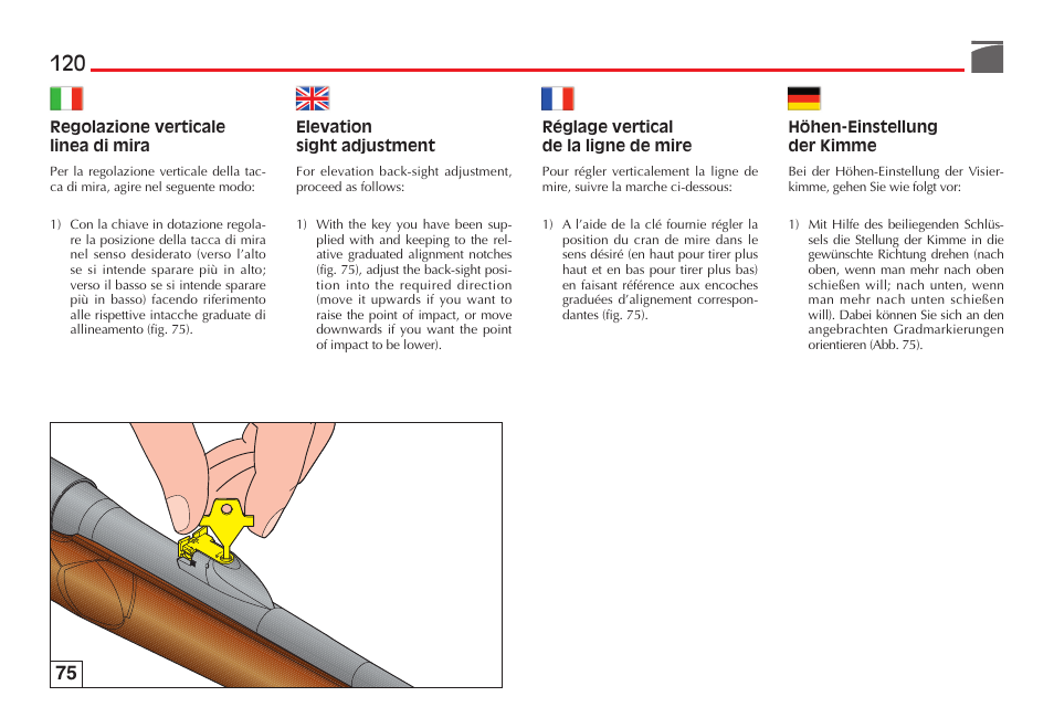 Benelli R1 Big Game Rifle User Manual | Page 121 / 126
