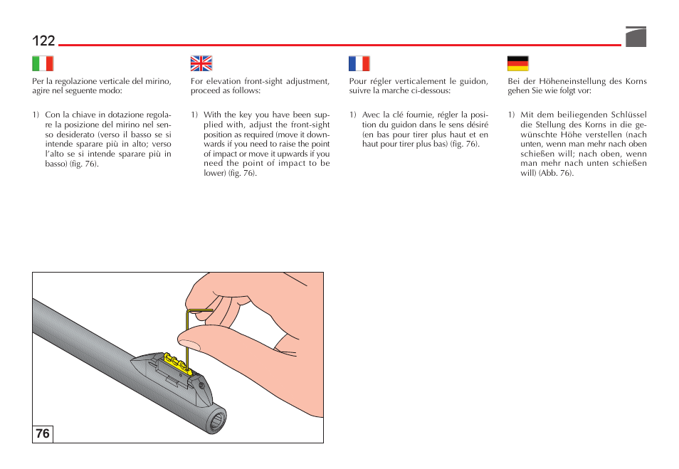 Benelli R1 Big Game Rifle User Manual | Page 123 / 126