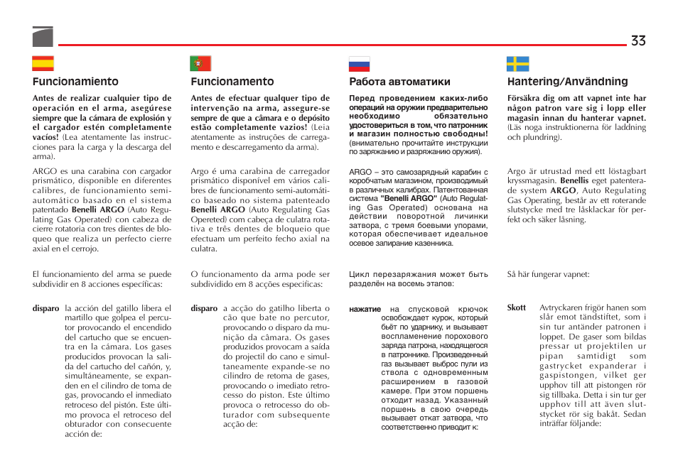 Benelli R1 Big Game Rifle User Manual | Page 34 / 126