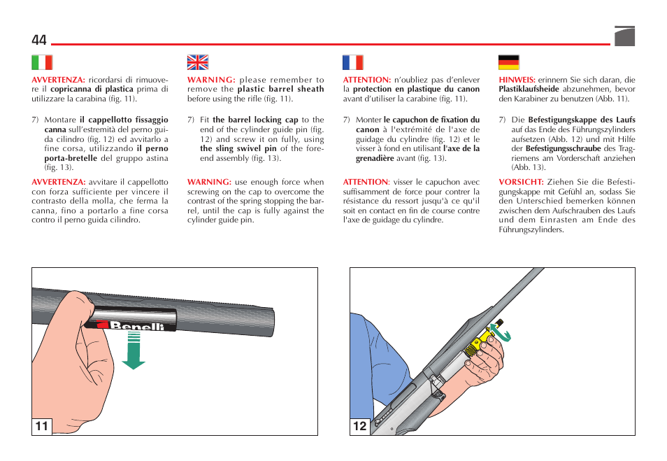 Benelli R1 Big Game Rifle User Manual | Page 45 / 126