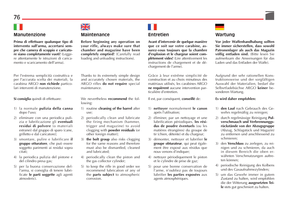 Benelli R1 Big Game Rifle User Manual | Page 77 / 126