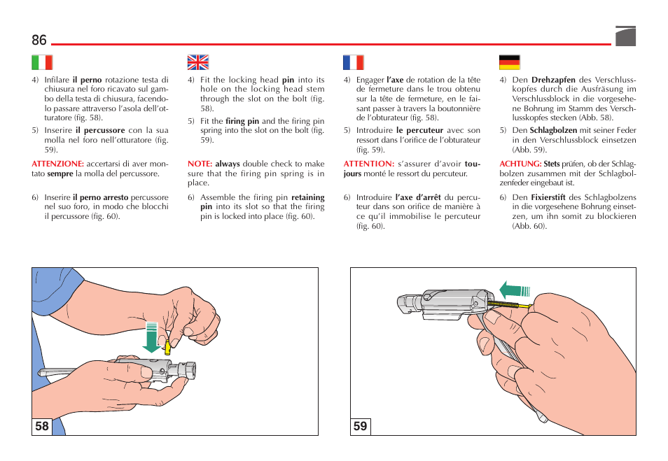 Benelli R1 Big Game Rifle User Manual | Page 87 / 126
