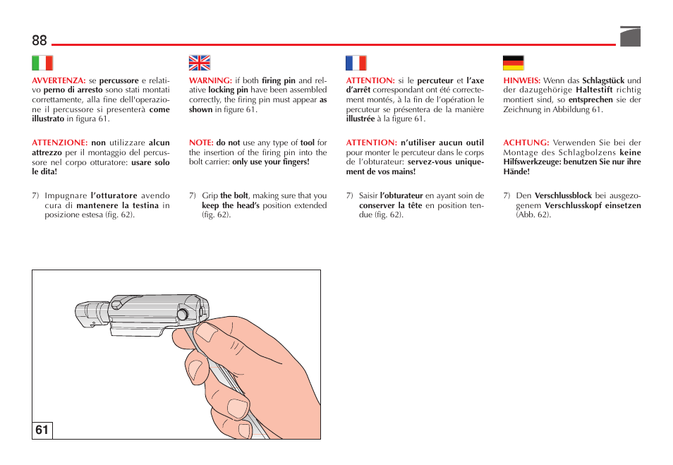 Benelli R1 Big Game Rifle User Manual | Page 89 / 126