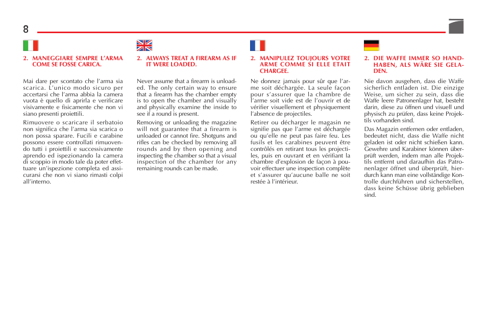 Benelli R1 Big Game Rifle User Manual | Page 9 / 126