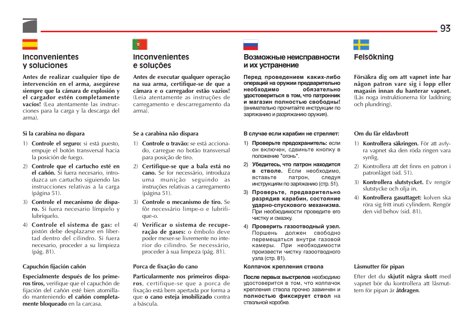 Benelli R1 Big Game Rifle User Manual | Page 94 / 126