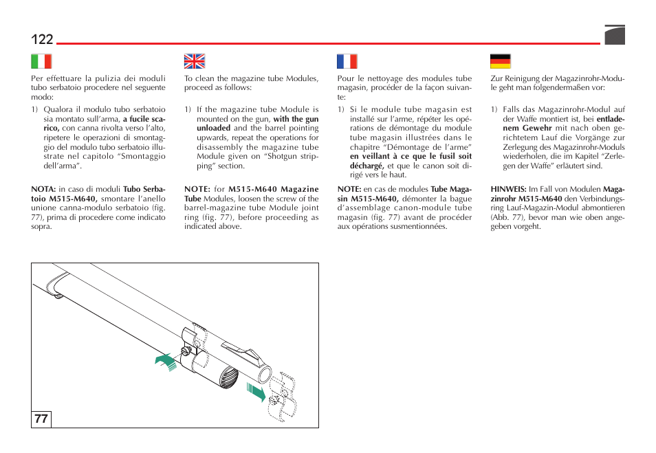 Benelli Vinci Tactical Shotgun User Manual | Page 123 / 146