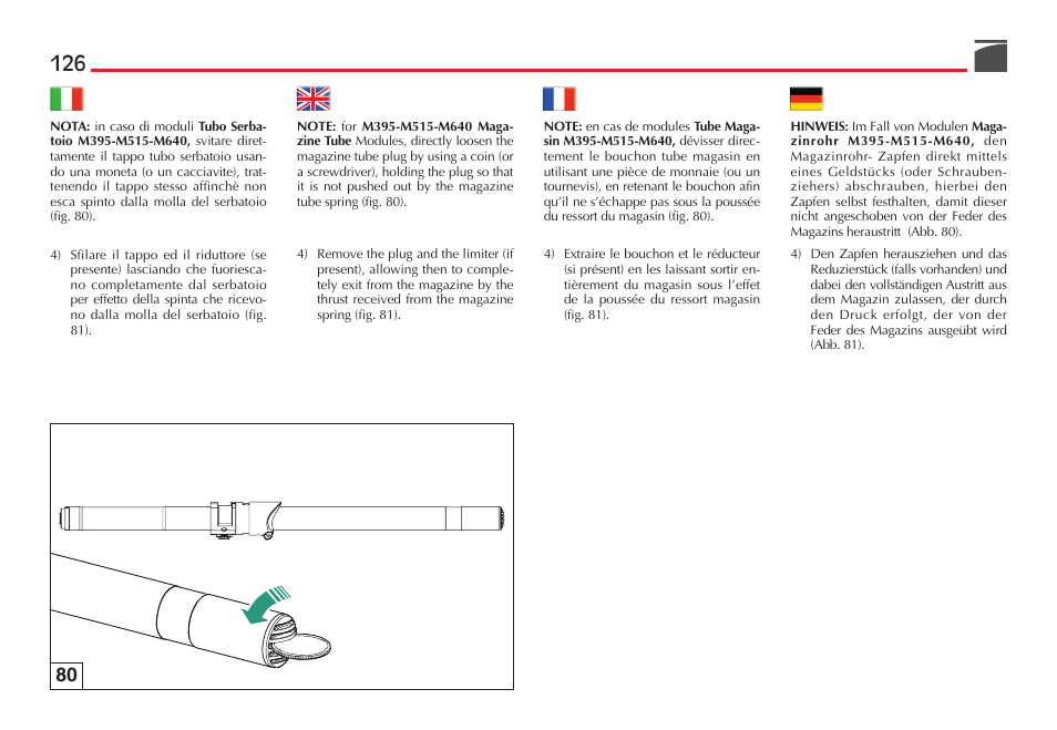 Benelli Vinci Tactical Shotgun User Manual | Page 127 / 146