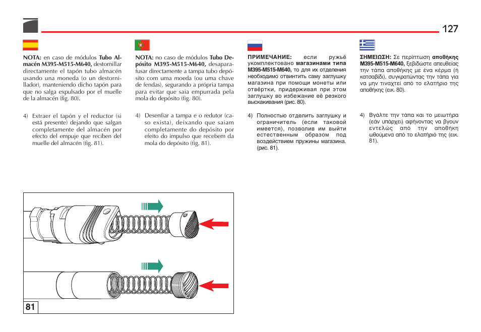 Benelli Vinci Tactical Shotgun User Manual | Page 128 / 146