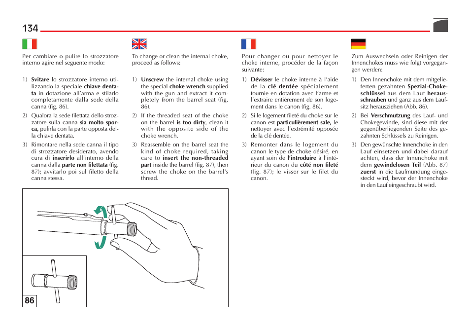 Benelli Vinci Tactical Shotgun User Manual | Page 135 / 146
