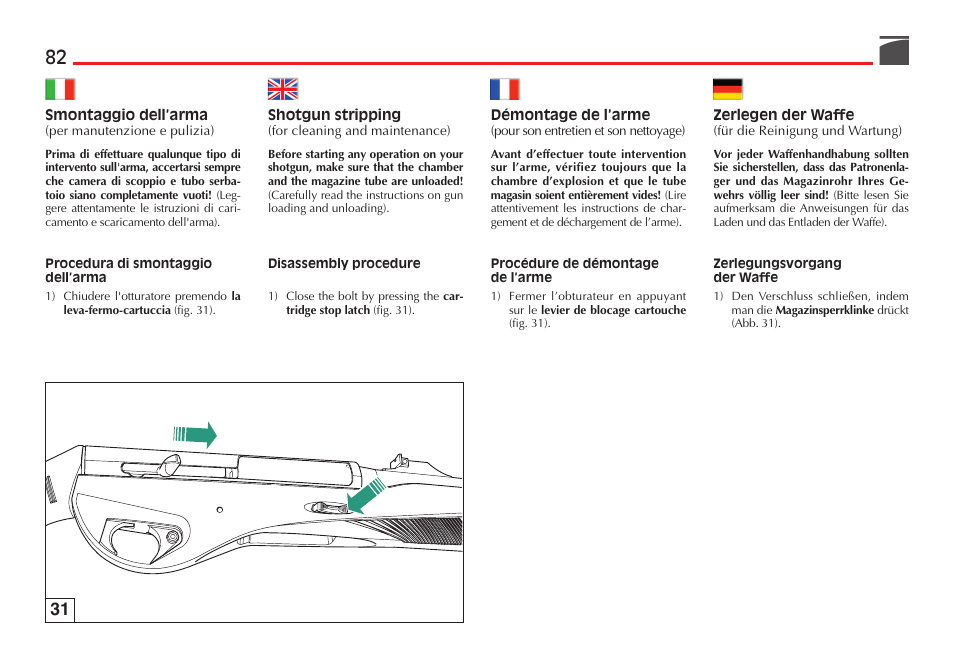 Benelli Vinci Tactical Shotgun User Manual | Page 83 / 146