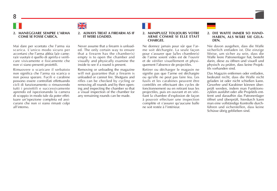 Benelli Vinci Tactical Shotgun User Manual | Page 9 / 146