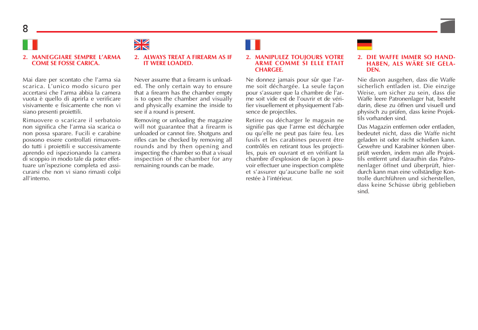 Benelli Vinci Tactical Shotgun User Manual | Page 9 / 150
