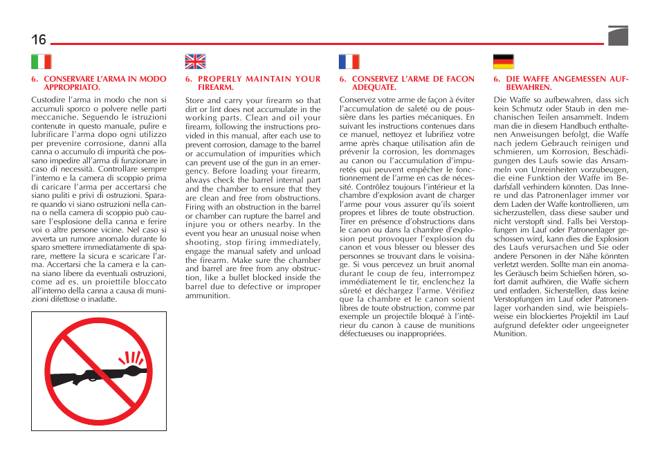 Benelli SuperNova Tactical Pump Shotgun User Manual | Page 17 / 134