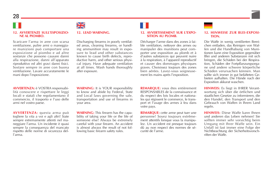 Benelli SuperNova Tactical Pump Shotgun User Manual | Page 29 / 134