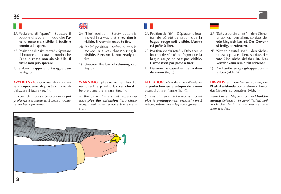 Benelli SuperNova Tactical Pump Shotgun User Manual | Page 37 / 134