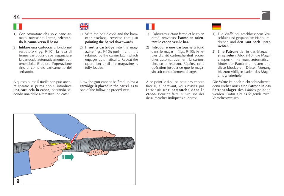 Benelli SuperNova Tactical Pump Shotgun User Manual | Page 45 / 134