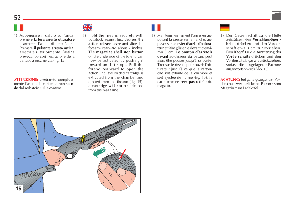 Benelli SuperNova Tactical Pump Shotgun User Manual | Page 53 / 134