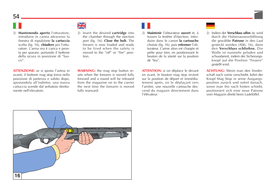 Benelli SuperNova Tactical Pump Shotgun User Manual | Page 55 / 134
