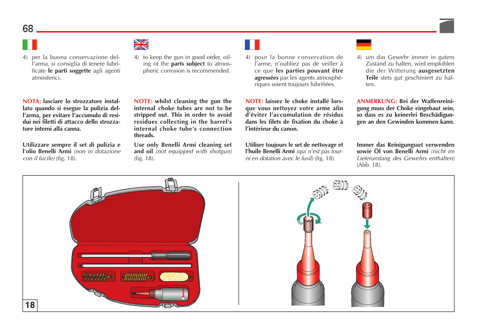 Benelli SuperNova Tactical Pump Shotgun User Manual | Page 69 / 134