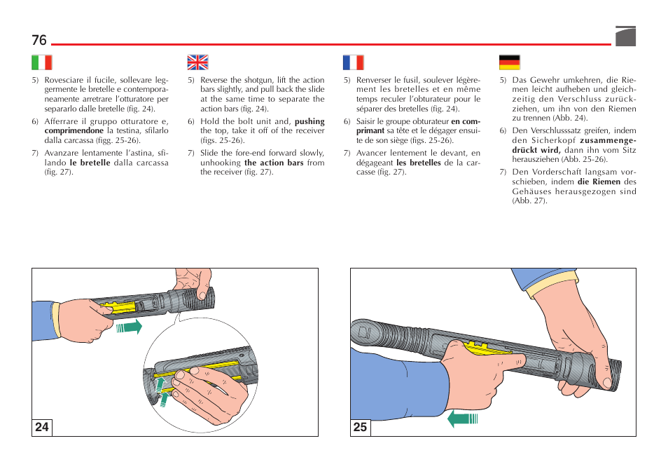 Benelli SuperNova Tactical Pump Shotgun User Manual | Page 77 / 134