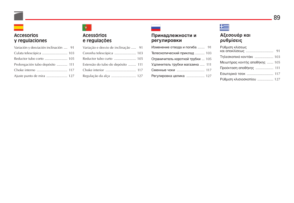 Принадлежности и регулировки, Боеупхьс кбй схимяуейт | Benelli SuperNova Tactical Pump Shotgun User Manual | Page 90 / 134