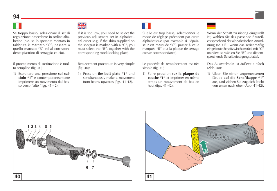 Benelli SuperNova Tactical Pump Shotgun User Manual | Page 95 / 134