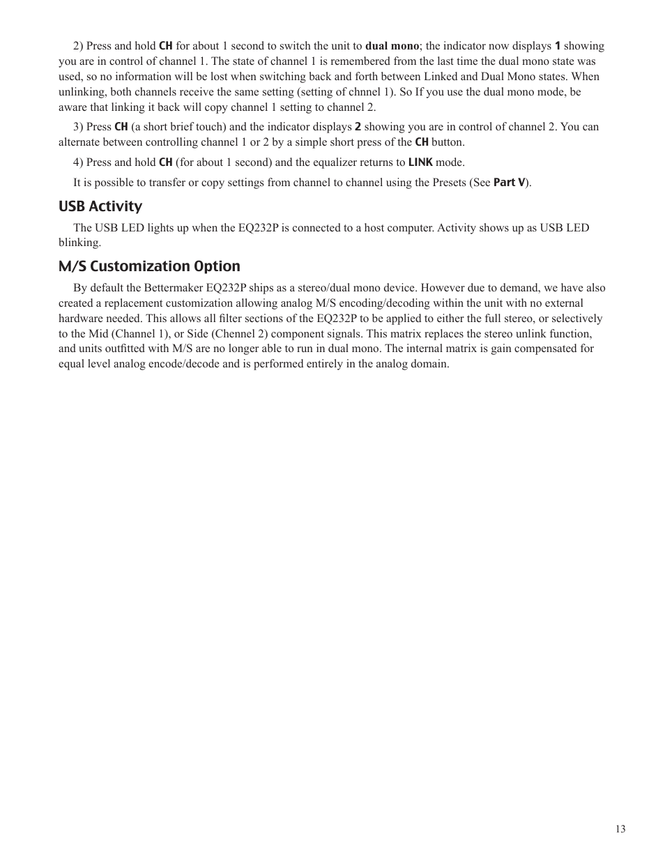 Bettermaker EQ 232P Remote User Manual | Page 13 / 30