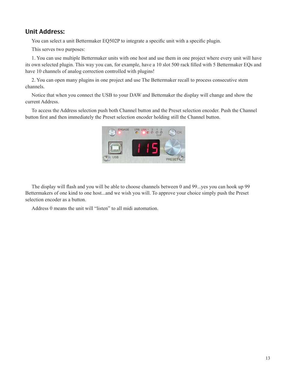 Bettermaker EQ 502P User Manual | Page 13 / 19