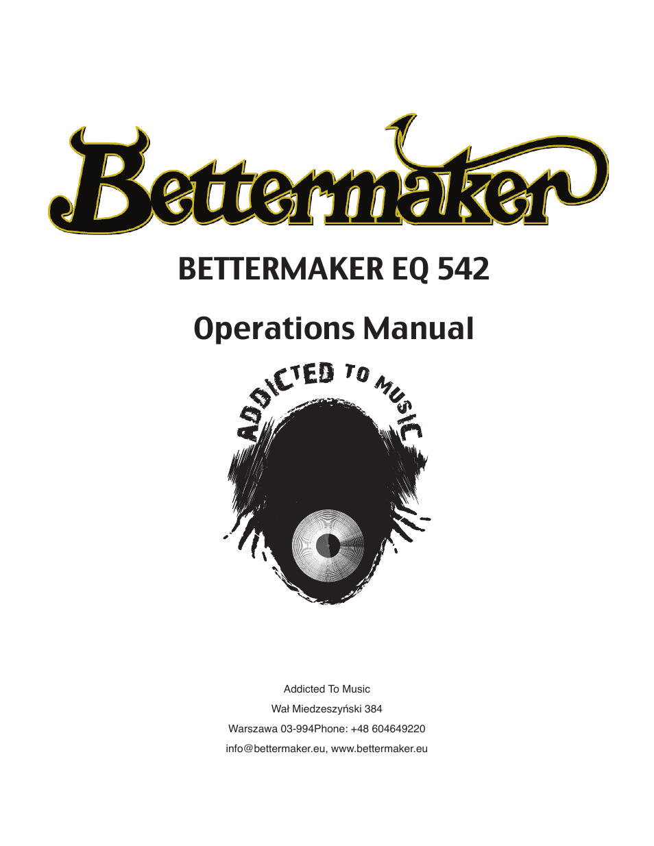 Bettermaker EQ542 User Manual | 17 pages
