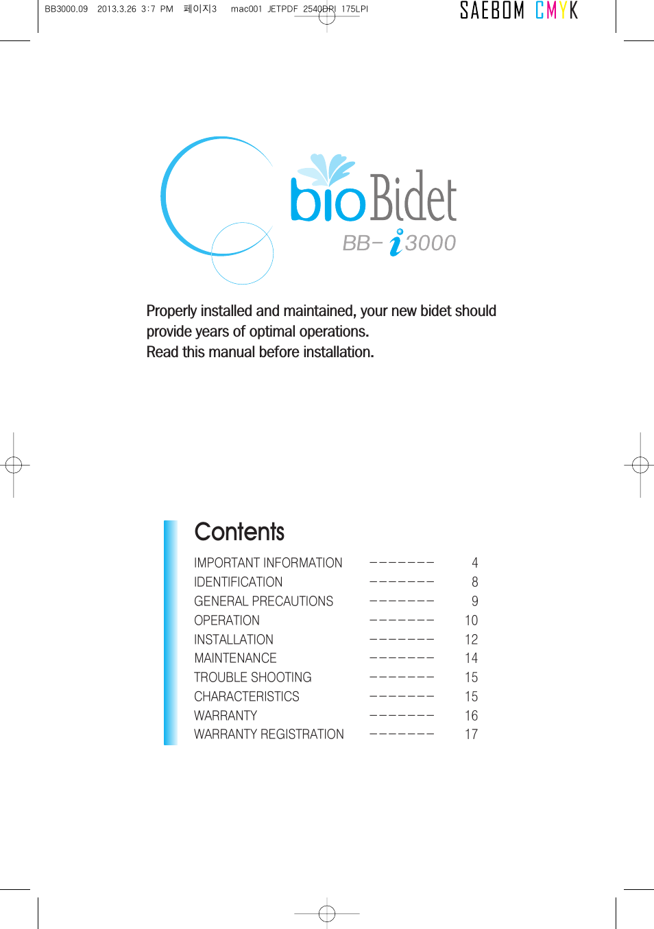 Bio Bidet Premium i3000 Bidet Seat User Manual | Page 3 / 20