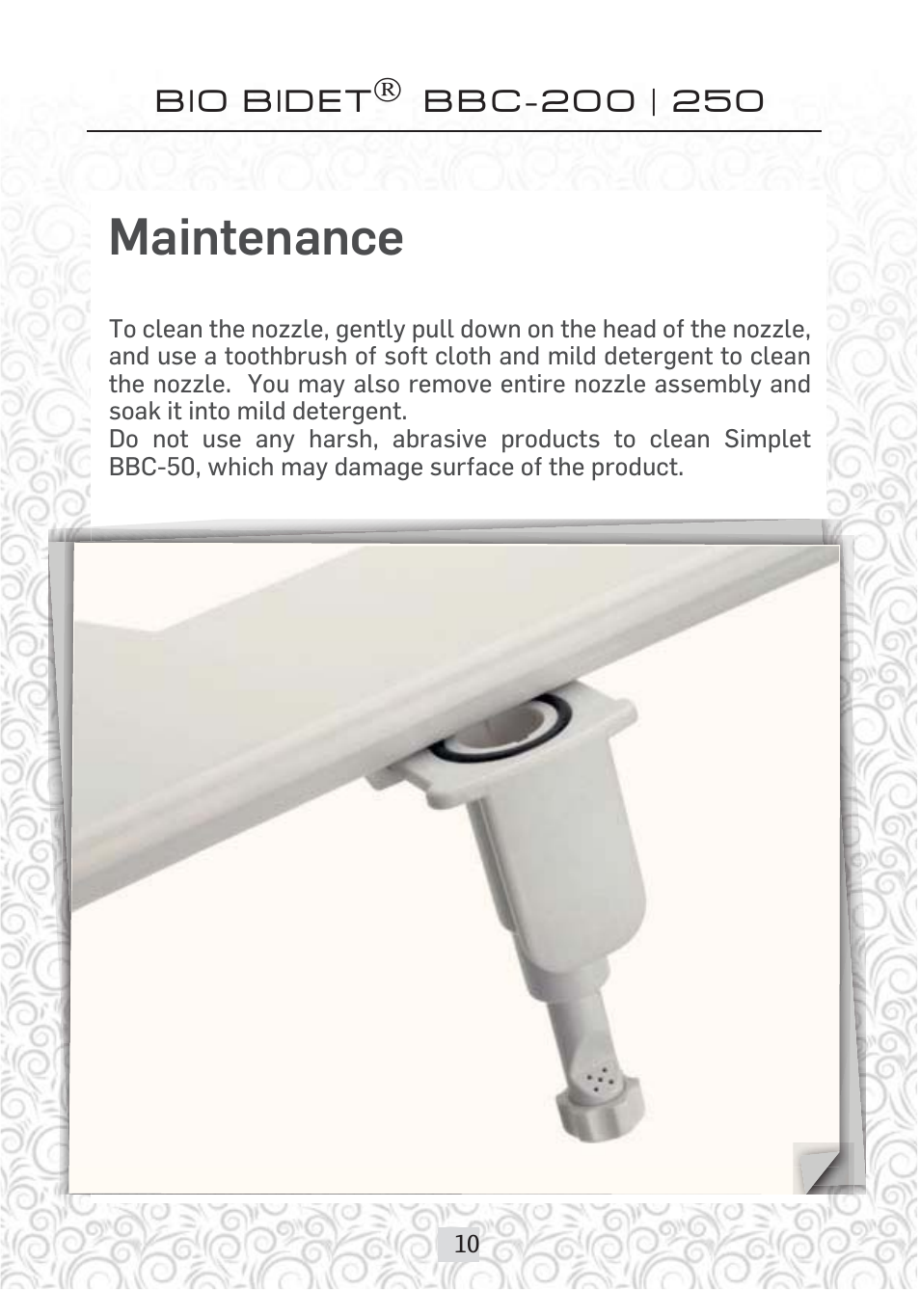 Maintenance | Bio Bidet Envie Bidet Attachment BB-200 User Manual | Page 10 / 13
