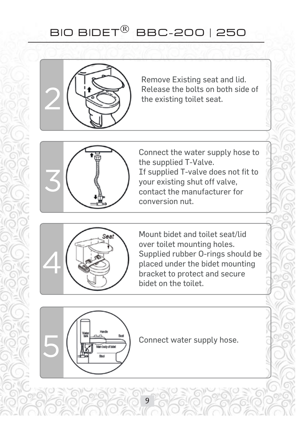 Bio Bidet Envie Bidet Attachment BB-200 User Manual | Page 9 / 13