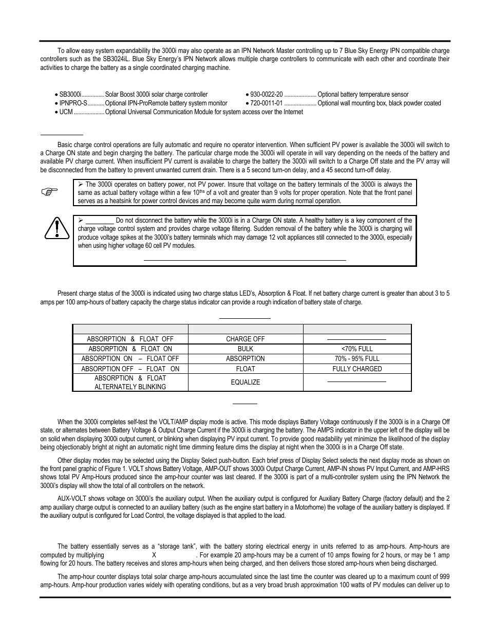 Operation | Blue Sky Solar Boost 3000i User Manual | Page 4 / 16