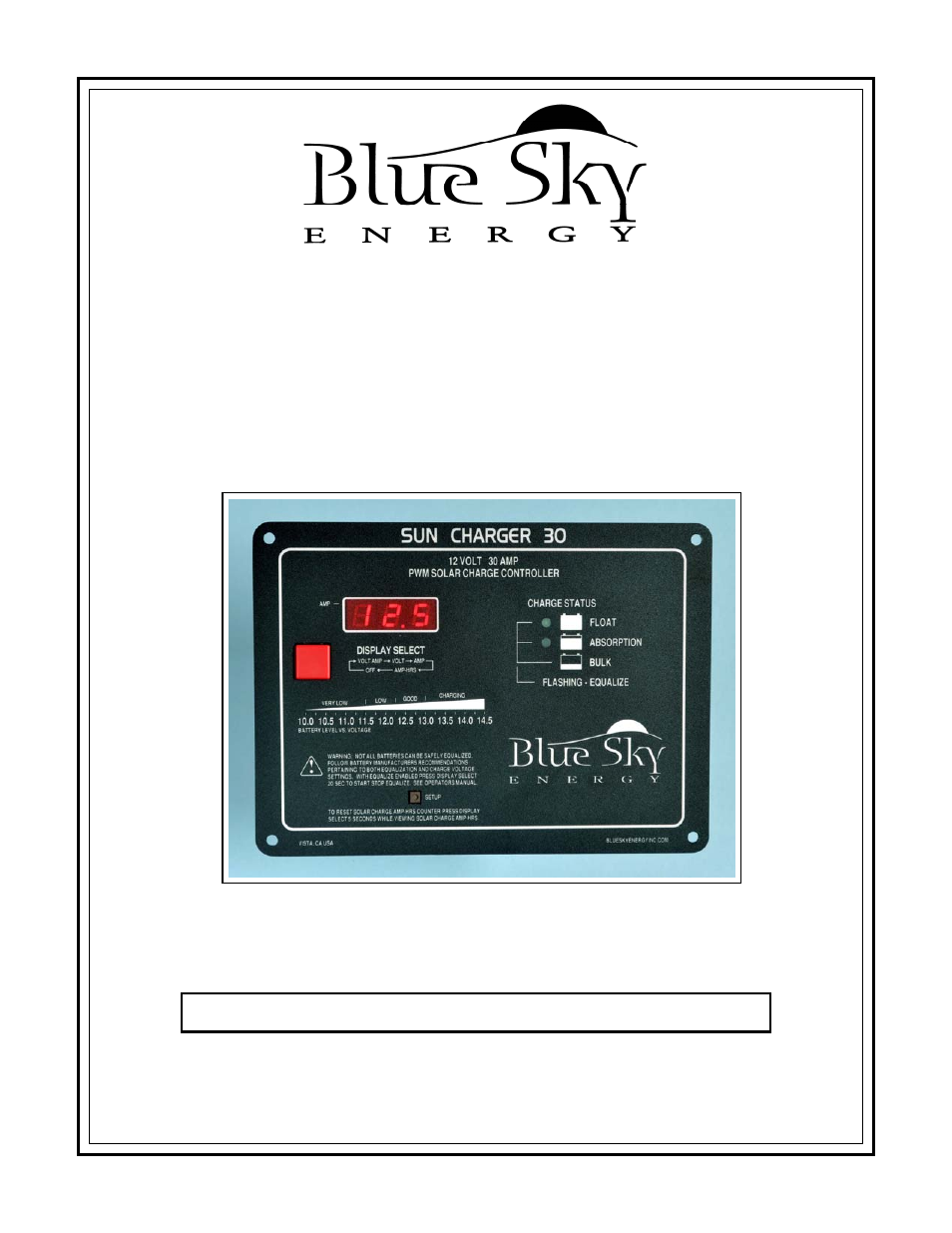 Blue Sky SC30 User Manual | 12 pages