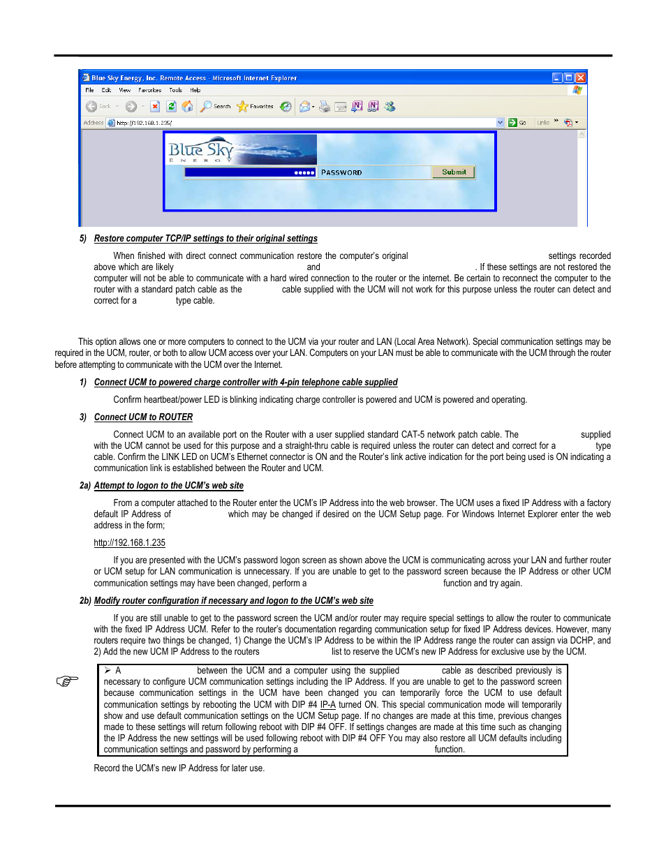 Ucm ip address | Blue Sky UCM User Manual | Page 7 / 23