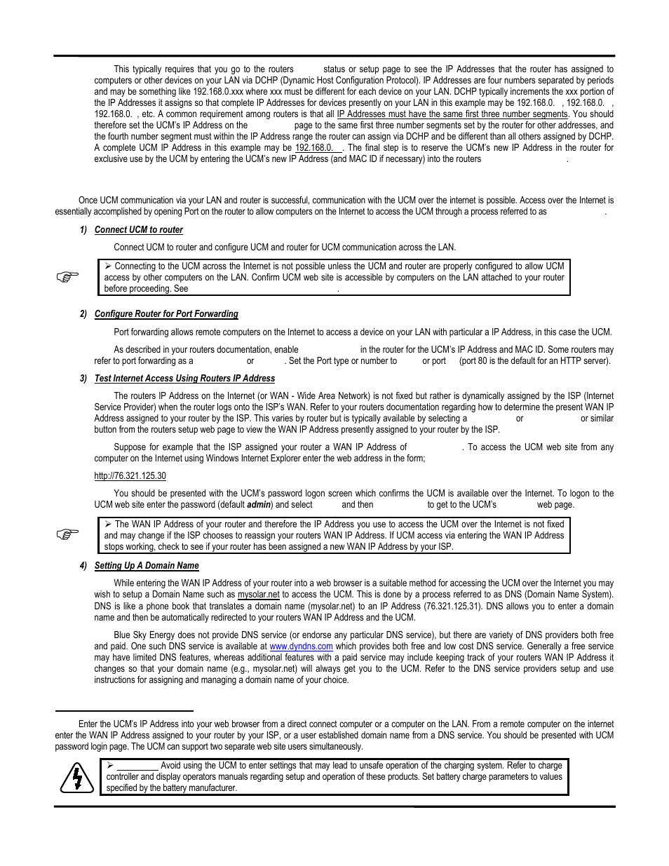 Using the ucm’s web site | Blue Sky UCM User Manual | Page 8 / 23